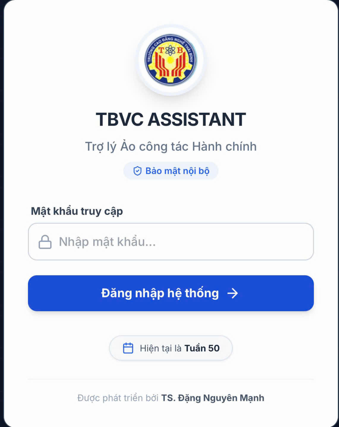 TRƯỜNG CAO ĐẲNG NGHỀ THÁI BÌNH CHÍNH THỨC TRIỂN KHAI SỬ DỤNG TRỢ LÝ ẢO TBVC ASSISTANT 1 z7311913354929 8e8e78d6ea233f0500c3392080ccc698